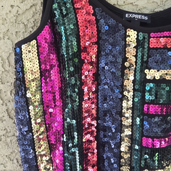 Express Multicolor Sequin Tank Top - Picture 2 of 5